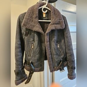 Boss Shearing Jacket - leather/teddy Moto style
